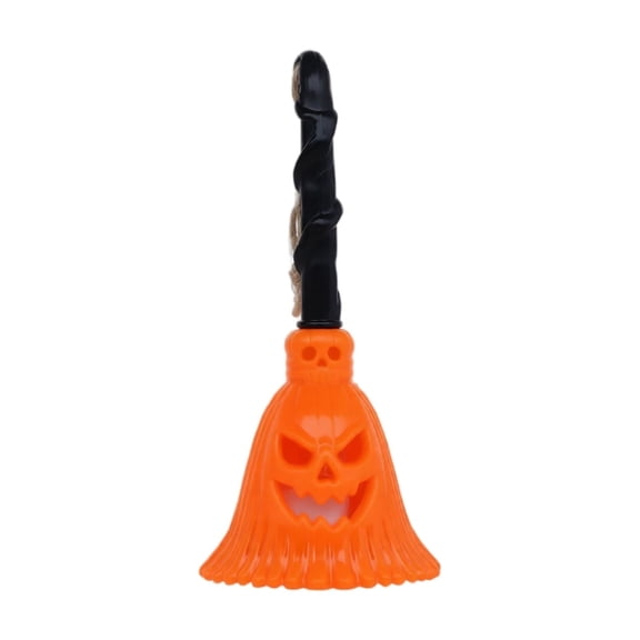 Halloween Decoration Indoor Light up Pumpkin Broom Lamp, Ghost Night Light Tabletop Home Decor Shelf Accent 4.72 in