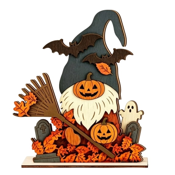 Halloween Decoration Indoor Outdoor Clearance Under $5.00!Halloween Wooden Pumpkin Decor 2D Flat Table Centerpiece With Ghost Ornaments Halloween Desk Shelf Mantel Decorations For Home Indoo
