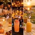 thumbnail image 1 of Halloween Decoration Indoor Outdoor Clearance Under $5.00! Thanksgiving Fall Decorations for Home, 24PCS Halloween Disposable Drink Straws 6Styles Witch Hat Skull Pumpkin Decor, 1 of 6