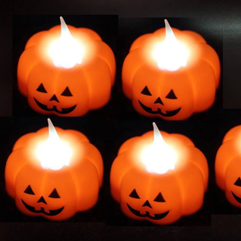 Halloween Decoration LED Candle Light Plastic Pumpkin Lamp For Home Bar