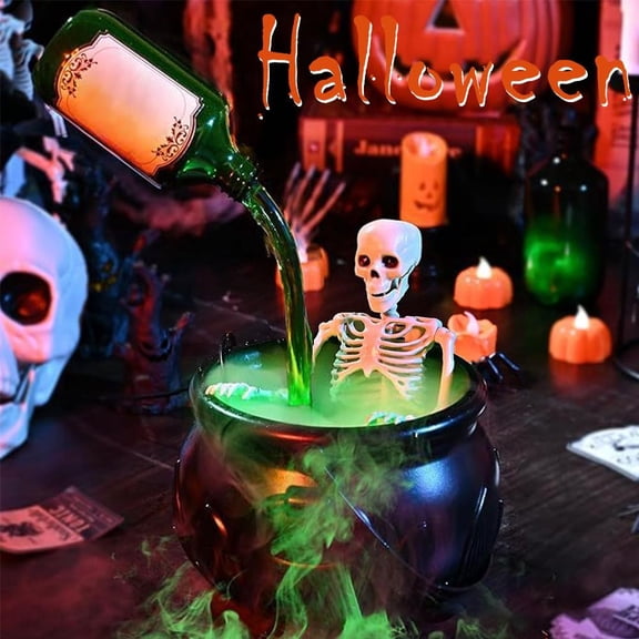 Halloween Decoration Magic Floating Potion Bottle & Diffuser Black Bat Bucket-25cm