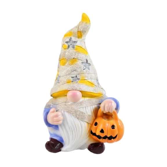 Halloween Decoration, Meditating Gnome Figurine with Prayer Pose, Seasonal Home Decor, Fall Display, 6.3 in