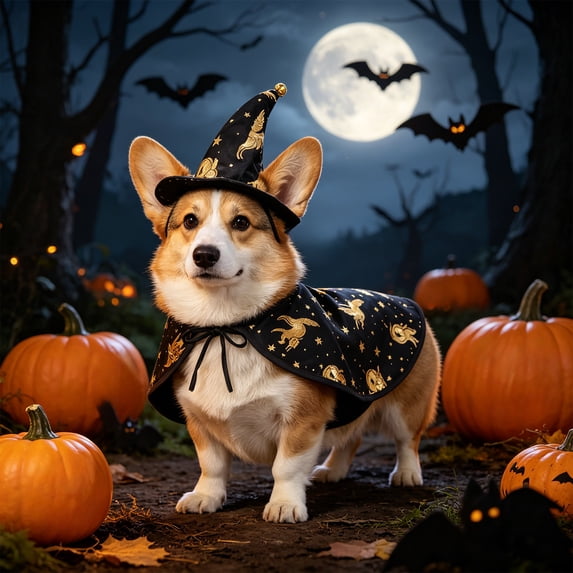 Halloween Decoration Outdoor Under $5.00!Halloween Pet Cloak Hat Set Cute Festival Cos clothing For Dogs And Cats Light Soft cozy Holiday Dress Up Outfit Adjustable Size Pet Party Photo Prop Trick