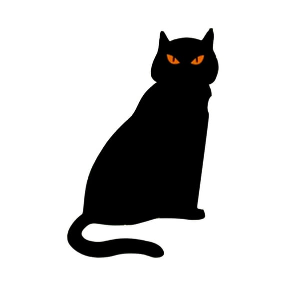 Halloween Decoration Outdoor - Black Acrylic Cat Statues, Horrible Yard Insertion Crafts Garden Sign for Halloween Decor, 9.4in