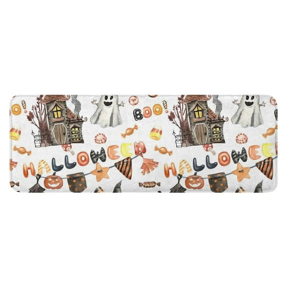 Halloween Decoration Pattern Kitchen Rug Mat,Kitchen Runner Rugs Non Skid Washable,Decorative Kitchen Floor Mats for Kitchen,Sink,Laundry,17"x47.2"