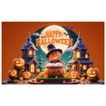 thumbnail image 1 of Halloween Decoration Pumpkin Banner Spooky Design Scarecrow Illustration Autumn Theme for Halloween Party Event Outdoor Festive, 1 of 9