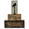 thumbnail image 1 of Halloween Decoration - Quoth The Raven "Nevermore" Stacking Block 3 Piece Set, 1 of 2