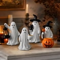 thumbnail image 1 of Halloween Ghost and Black Cat Witch Hat Figurine, Resin Tabletop Home Decor for Mantel, Shelf and Entryway, 6.6in, 1 of 4