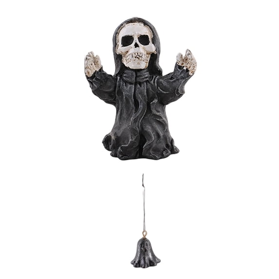 Halloween Decoration Resin Spooky Ghost Skeleton Figurine 1 Pack Gothic Statue for Indoor Home Office Desk Halloween Party Decor
