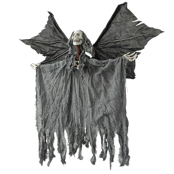 Halloween Decoration Skeleton Hanging Ghost With Wings Halloweens Skeleton Flying Ghost Props Grim Reapers for Halloween Outdoor Decorations Trick Door Hanging Pendant