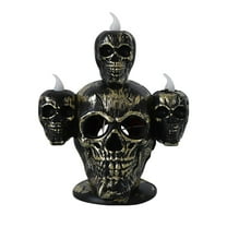 Halloween Decoration Skull Lamp Skull Candle Holder for Halloween Decor,Resin Gothic Skeleton Head Candlestick for Pillar Candle,Desktop Tealight Cup for Christmas Home Office Party