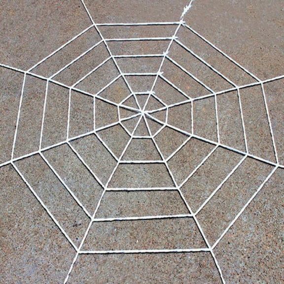 Halloween Decoration Spider Web - 5/8ft Giant Round Spider Web Halloween Yard Door Outdoor Decor