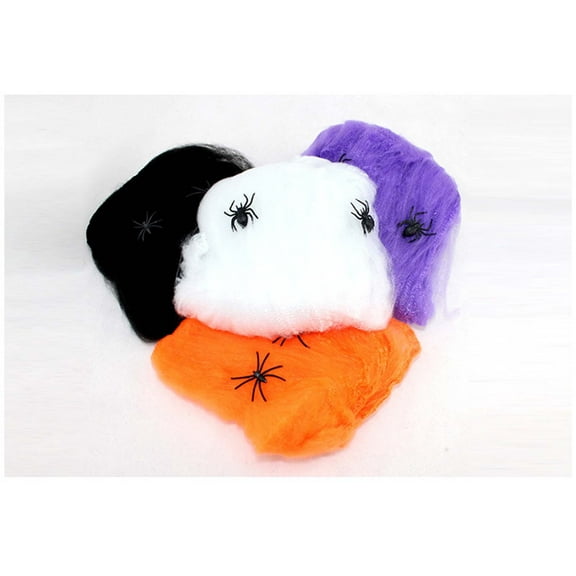 Halloween Decoration Supplies, 100 Grams Halloween Stretchable Spider Web Decoration, Halloween Festival Haunted House Bar Scene Props
