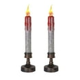 thumbnail image 1 of Halloween Decorations, 1 PCS Flameless Candles Led Taper Candle, Amber Warm Yellow Flickering Candle for Halloween Home Decor, Party Decorations,Silver, 1 of 6