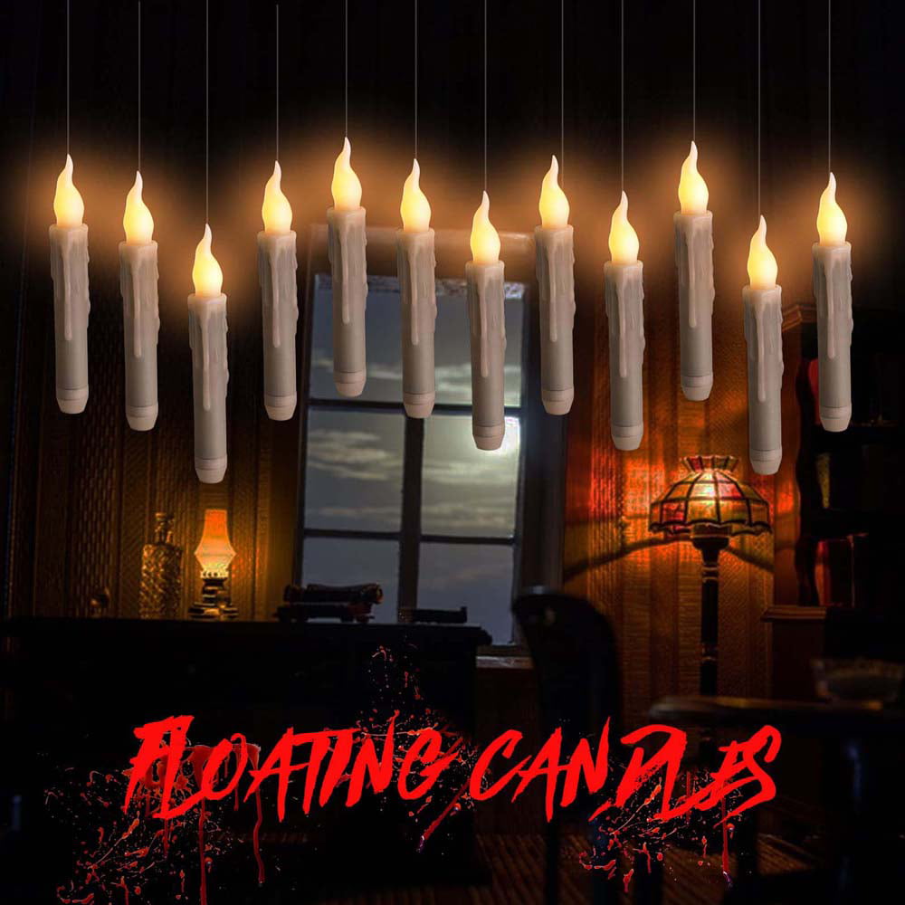 Halloween Decorations - 12 LED floating candles with remote ...