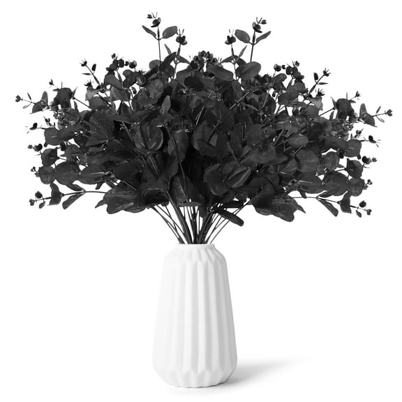 Artificial Eucalyptus Stems Black Flower Decorations for Table Indoor Centerpieces 13.4'' 10pcs