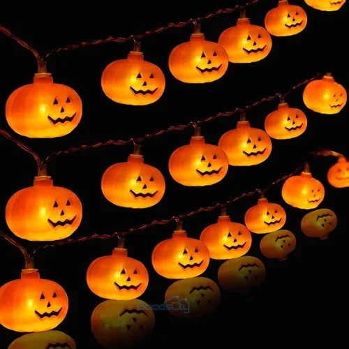 Halloween Decorations 20 Led Pumpkin String Lights Flash Light Party Home Decor