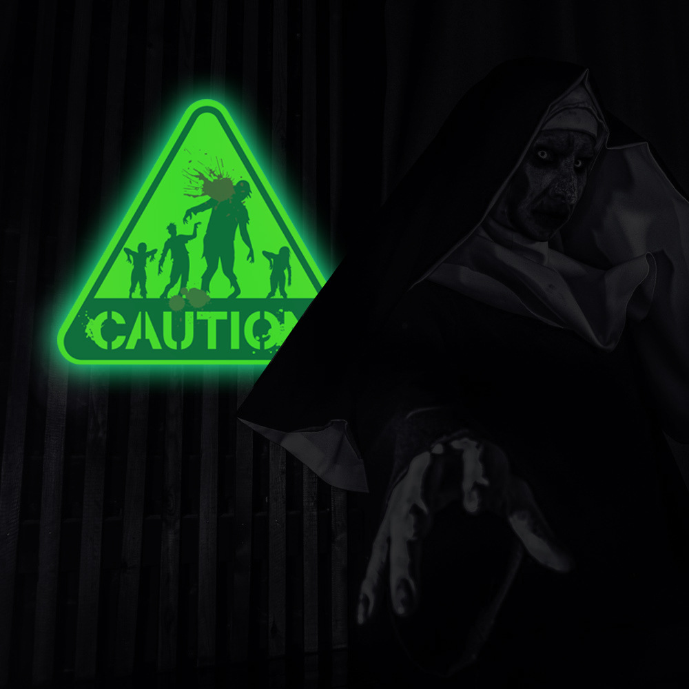 Halloween Decorations 2Pcs Halloween Danger Warning Sign Sticker