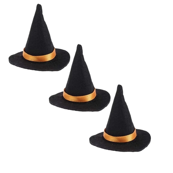 Halloween Decorations - 3Pcs Mini Witch Hats - Handmade Witch Hats - Bottle Decor for Halloween Party Favors DIY Hair Accessories Crafts,Halloween Gifts Home Decor