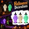 thumbnail image 1 of Halloween Decorations – 59" Hanging Ghost on Swing with LED String Lights, Outdoor Yard & Porch Prop for Haunted House Parties B, 1 of 6