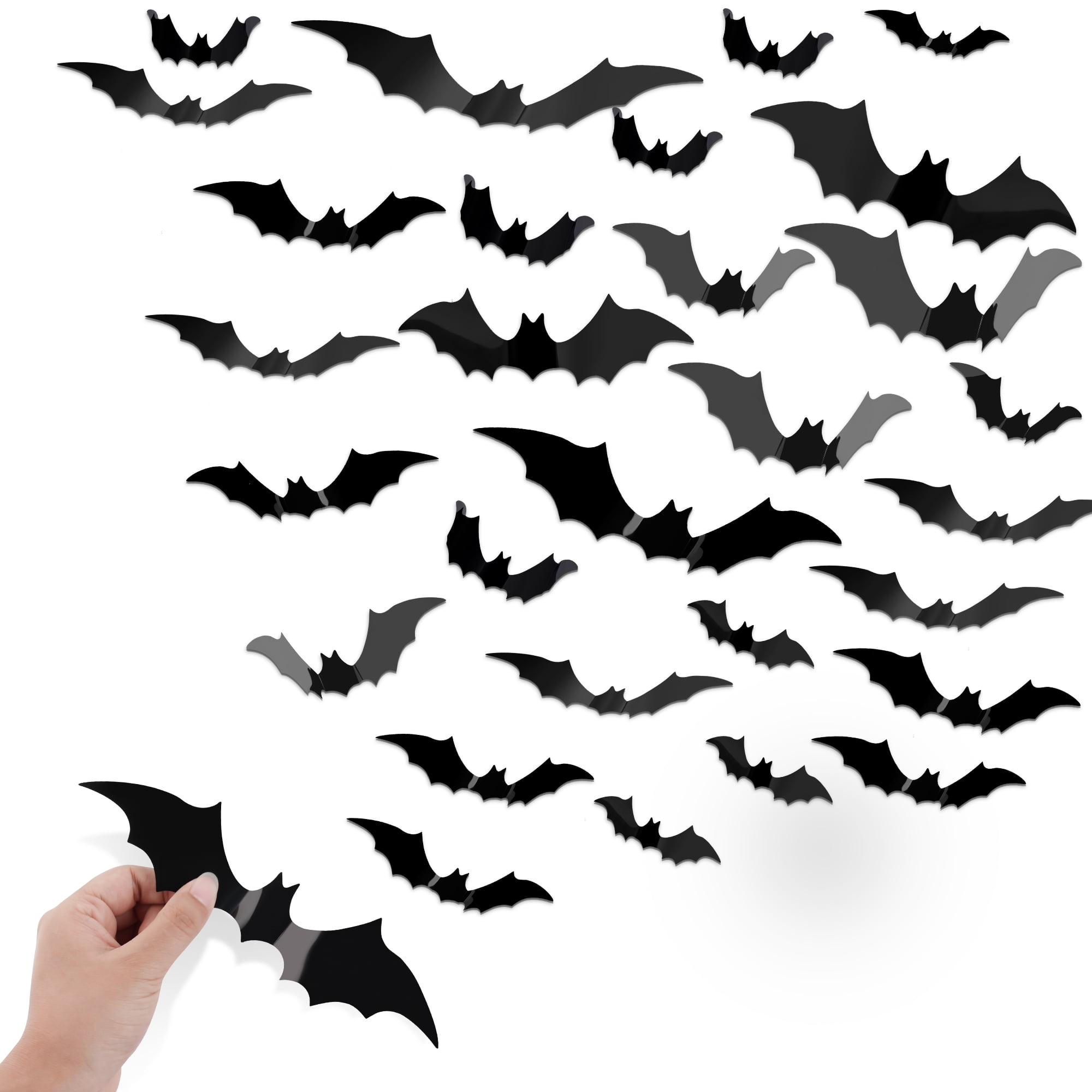 Halloween Decorations Bats, 38 Pcs 3D Halloween Bats Wall Decor Wall PVC Decorative Wall Sticker