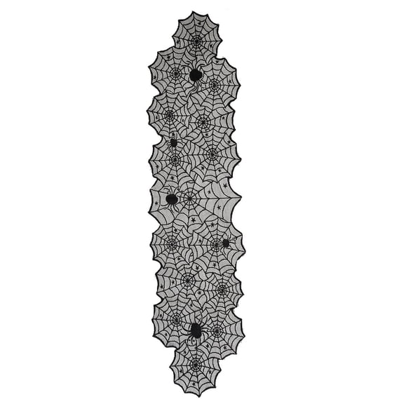 Halloween Decorations - Black Lace Spider Web Table Runner | Halloween Decor Party Favors Supplies for Indoor Outdoor - Halloween Table Centerpiece Decor for Home Office Dining Kitchen