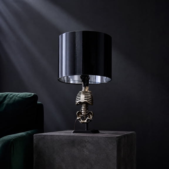 Halloween Decorations Black Skeleton Table Lamp with Shade