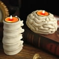thumbnail image 1 of Halloween Decorations Candle Holders High-end Ornaments White Spine White Candlestick Holders Horror Decorations Props Resin Slicone Mold Crafts Desktop Decorations Table Centerpiece Decor, 1 of 6