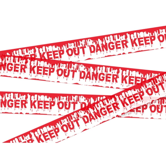 Halloween Decorations Caution Tape, 2pcs 20ft Horror Warning Tape for Spooky Indoor&Outdoor Decorations, Safety Barrier for Party, Door, Yard, Haunted House