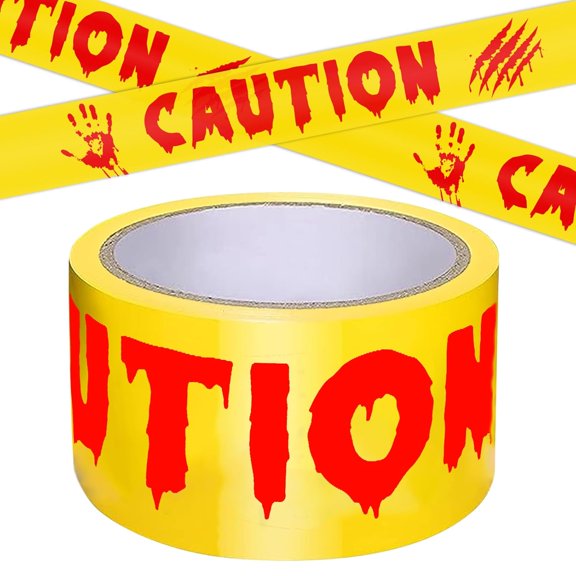 Halloween Decorations Caution Tape,Do Not Enter Yellow Scary Roll 2In x 82Ft Hazard Warning Tape Outdoor Indoor Barricade Safety Spooky Zombies Decorative Accessory For Party,Door,Danger Areas