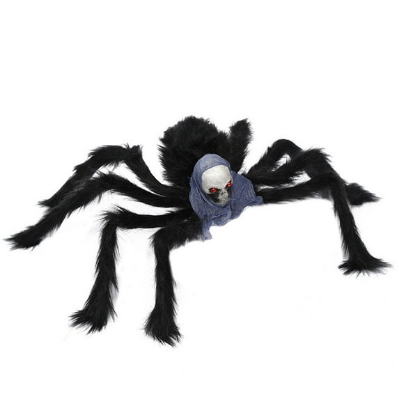 Halloween Decorations Clearance! 30" Super Scary Spider with Skeleton Decor, Halloween Props, Haunted House Party Decor for Yard Indoor Outdoor Classroom - Blue