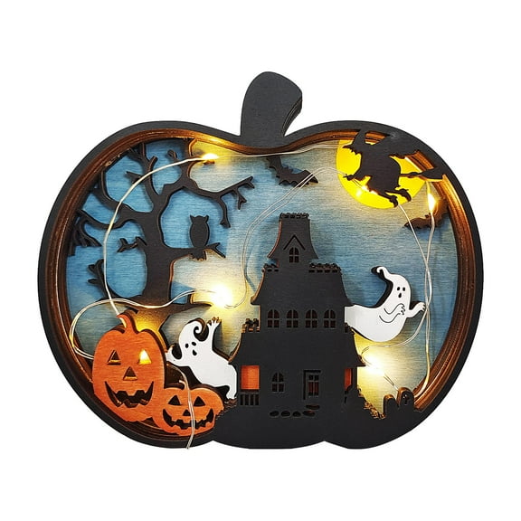 Halloween Decorations Clearance Halloween Pumpkin Decorations Light up Pumpkin Ghost Lamp Lantern Halloween Table Home Decor Ornaments Halloween Signs Decorations for Bedroom Indoor Party 6.5x5.5 Inch