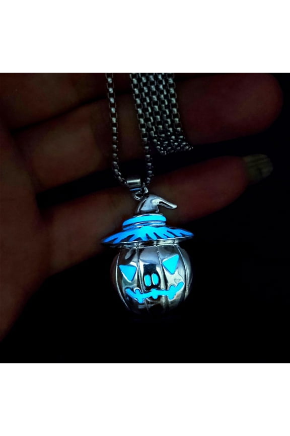 Halloween Accessory Necklace with Pumpkin Ghost Face