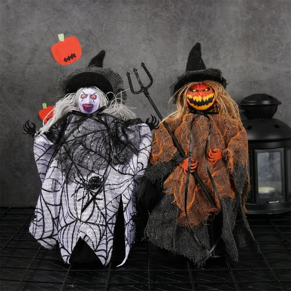 PRETXORVE Halloween Decoration, Halloween Decorations Toys Ghost Festival Trip Pumpkin Tree Top Star Desktop Decorative Doll Ornaments