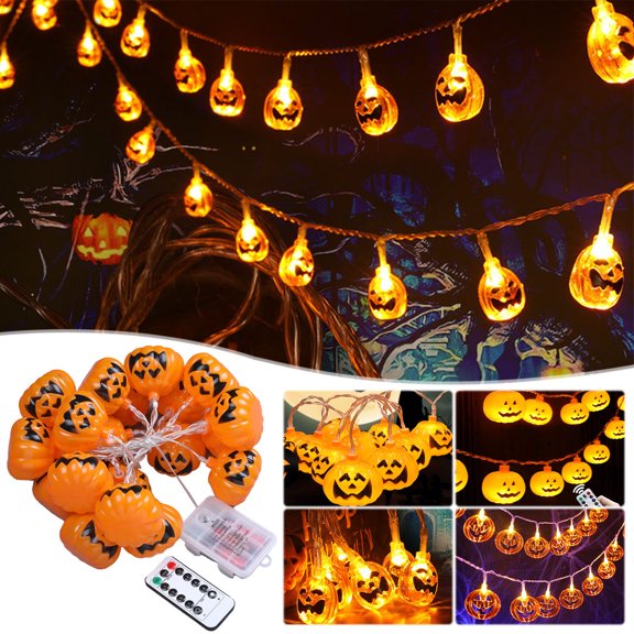 PRETXORVE Halloween Decoration, Halloween Pumpkin-Lights LED String Lights Halloween Decoration Props Bar Party Trickster Decorative Lights