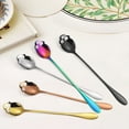 thumbnail image 1 of PRETXORVE Halloween Decoration, Halloween Stainless Steel Skull Shape Stirring Spoon Bar Milk Tea Juices Ice Cream Coffee Cocktail Hollow Long Handle Ice Spoon, 1 of 7