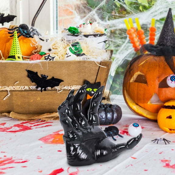 PRETXORVE Halloween Decorations Indoor Wall Mounted Creepy Reaching Hands with Lighted Candles Hand Horror Decorations Goth Gothic Hanging Wall Art Home