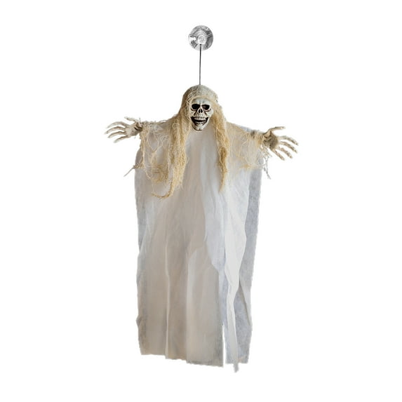 PRETXORVE Halloween Hanging-small Life Size Halloween Prop Skull with Suction Cups for Hanging Decorations
