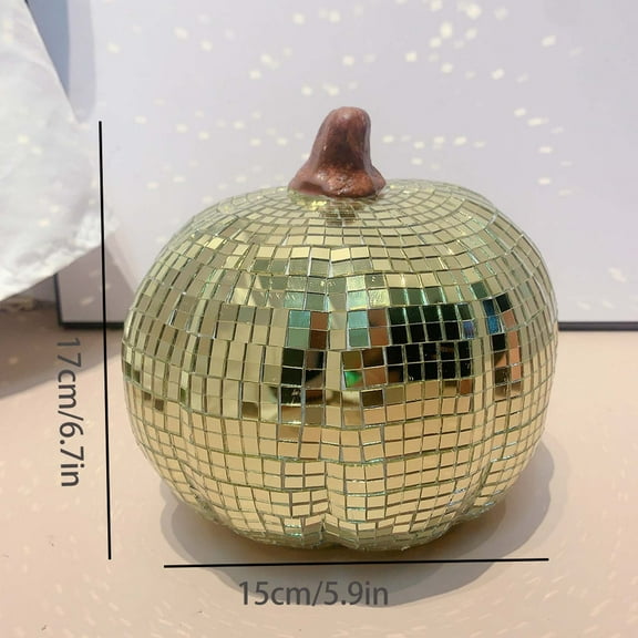PRETXORVE Pumpkin Vintage Halloween Pumpkin Ornament Reflective Mirror Lens Pumpkin