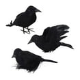 thumbnail image 1 of PRETXORVE Realistic Crow Black Feathered Crow for Halloween Decorations Birds 6pc, 1 of 5