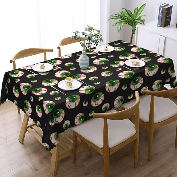 Halloween Decorations - Creepy Eyeballs Tablecloth Rectangular - Halloween Party Decorations Favors Supplies - Washable Table Cloth Cover for Dinner Decor 60" X 84"
