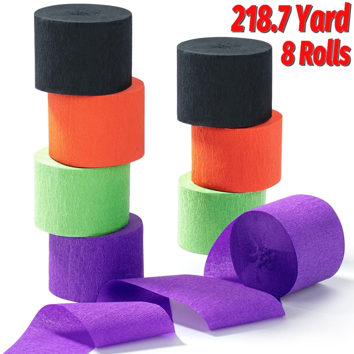 Halloween Decorations Crepe Paper Streamers Paper for Halloween Party Birthday Backdrop Decorations 218.7 Yard