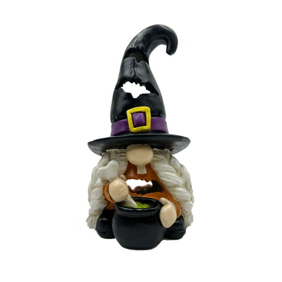 Halloween Decorations Cute Halloween Gnomes Decorations Witch Hat Gnomes Resin Figurines for Indoor Outdoor Garden Fall Gnome Table Centerpiece, Autumn Party Decor
