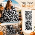 thumbnail image 1 of Halloween Decorations DIY Coloring Blanket, Black & White Witch Hat Pattern Creative Art Throw for Adults, Hand-Painted Fabric Canvas, 39.37" x 59.06" A, 1 of 8