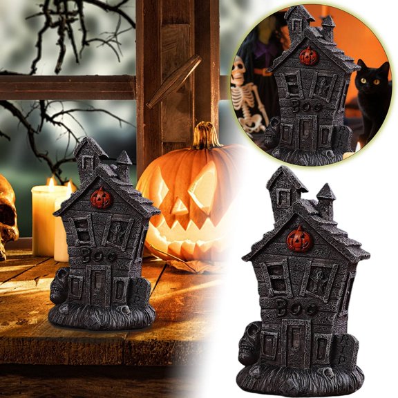 Halloween Decorations Desktop Ornament Pumpkin Miniature Resin Material Durable Lightweight Versatile Home Party
