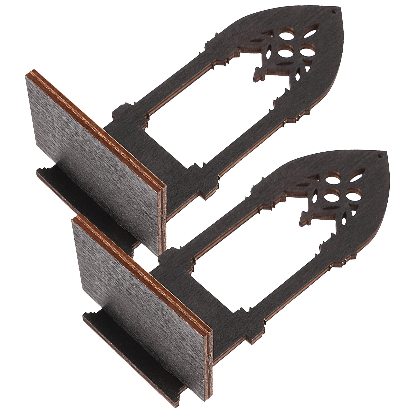 RUNROTOO Candleholders Black Wood 1 Pair Storage Holders Gothic ...
