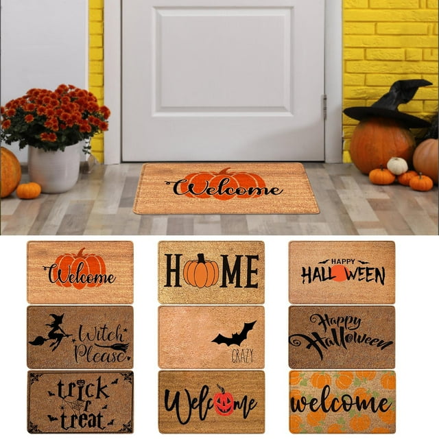Halloween Decorations Doormat Home Imitation Coir Autumn Thanksgiving Halloween Doormat with