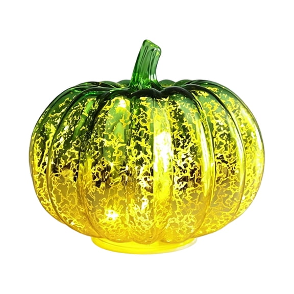Halloween Decorations, Electronic Pumpkin Light with Glass Glowing Design, LED Jack O Lantern for Home Party Table Centerpiece Indoor Outdoor Festival Ornament