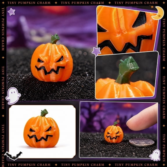 Halloween Decorations, Fall Tiered Tray, Porch Decor, Halloween Gift, 1X1 Inch Small Spooky Face Pumpkin Statue Display Piece for All Halloween Themed Desktop and Shelf