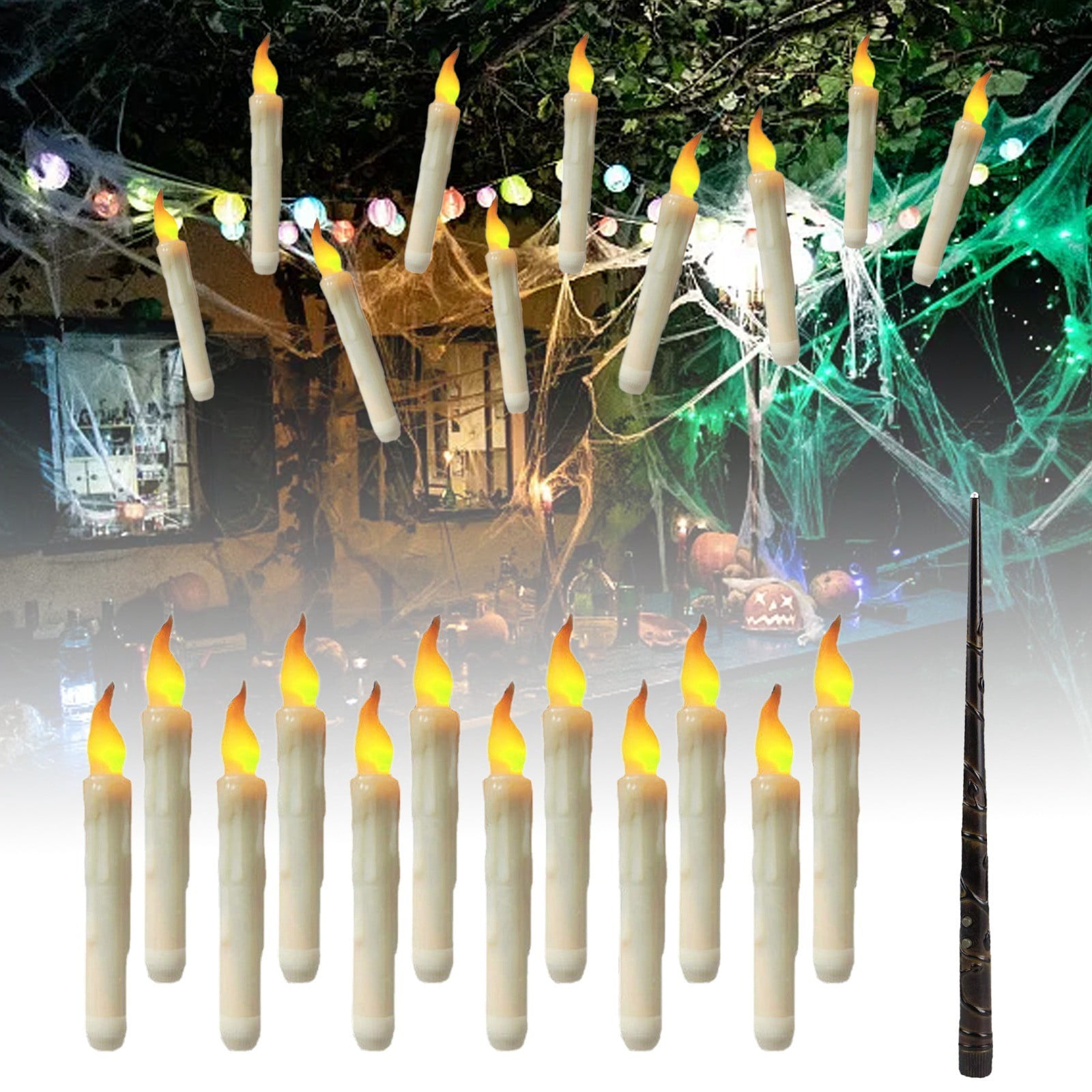 Halloween Decorations Floating LED Candles With Remote Control 12